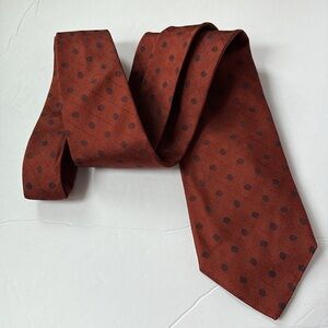 Vintage Longchamp Paris 100% silk Classic Textured Tie Brown Navy Made in Italy